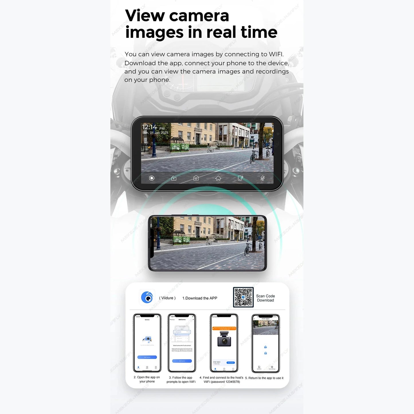 Portable 6.25 inch IP67 Waterproof Motorcycle GPS Navigation Wireless Carplay Android Auto DVR Drive Recorder Moto Monitor WIFI