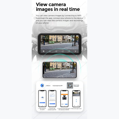 Portable 6.25 inch IP67 Waterproof Motorcycle GPS Navigation Wireless Carplay Android Auto DVR Drive Recorder Moto Monitor WIFI