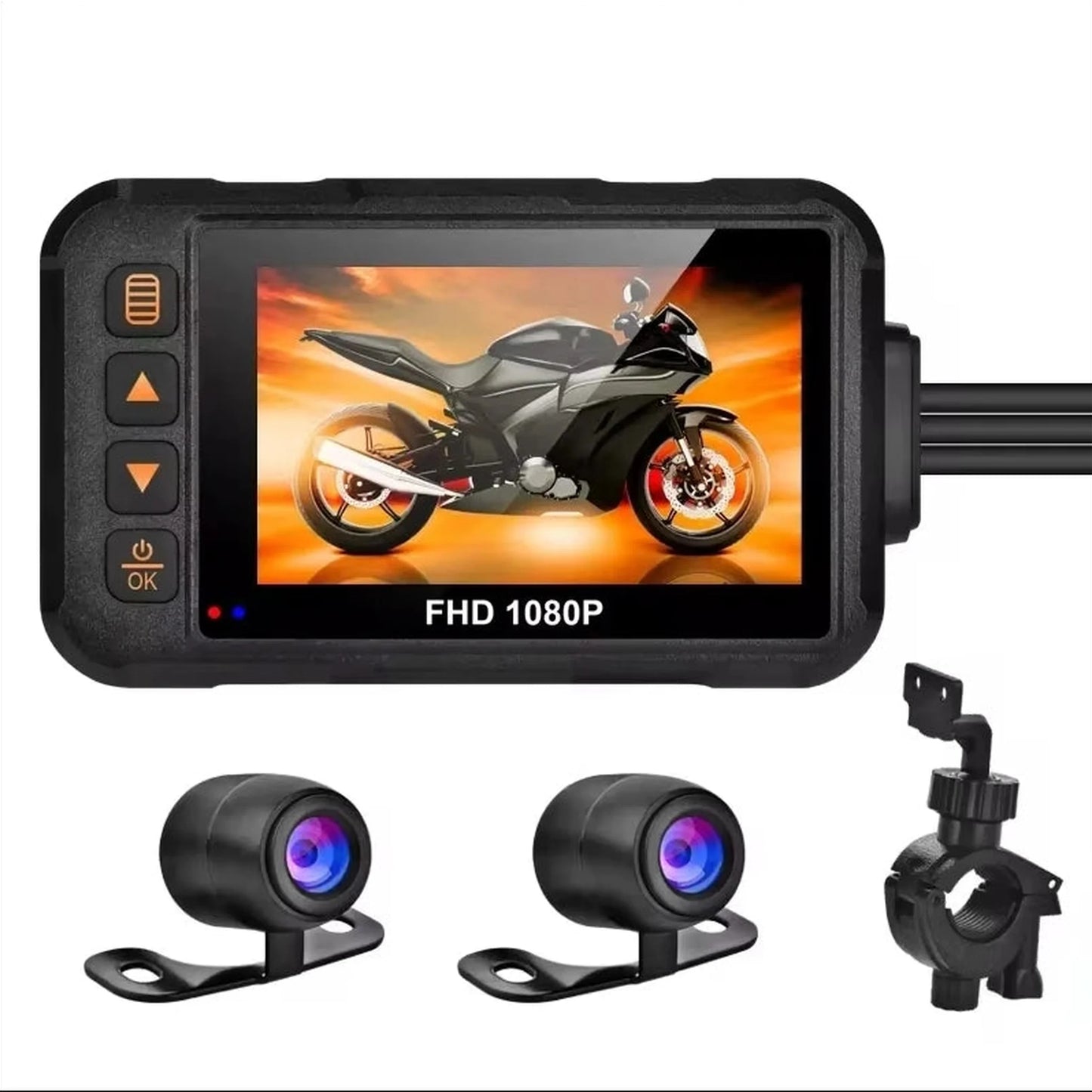 TREKVAULT VISION-RIDE 1080P Dual Lens Motorcycle Dash Cam – Front & Rear Waterproof Camera