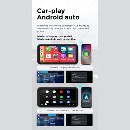 Portable 6.25 inch IP67 Waterproof Motorcycle GPS Navigation Wireless Carplay Android Auto DVR Drive Recorder Moto Monitor WIFI