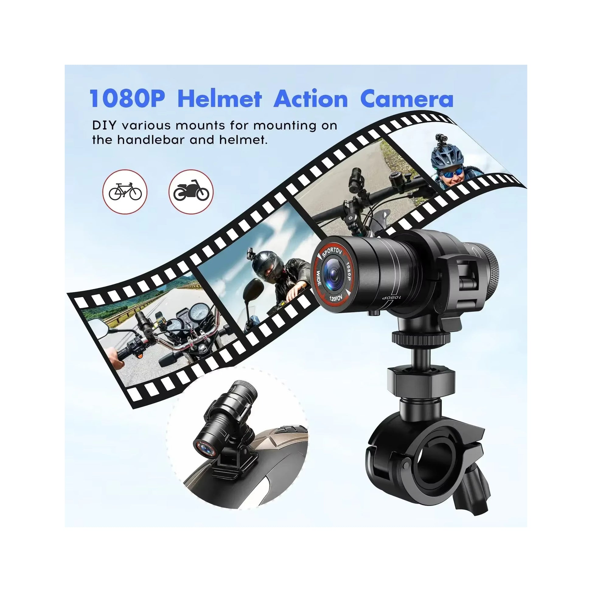 TrekVaultGear Ultra HD 1080P Action Camera – Waterproof Helmet Cam with 120° Wide Angle, 60FPS, Shockproof Design for Biking, Sports & Outdoor Adventure